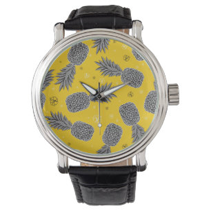 Ananas på Guld Armbandsur