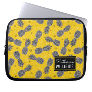 Ananas på guld   tillfogar ditt namn laptop fodral