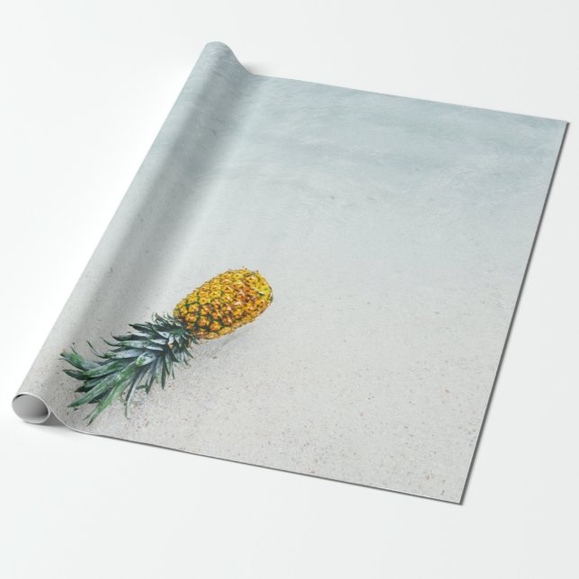 Ananas på kustland presentpapper (Utrullad)