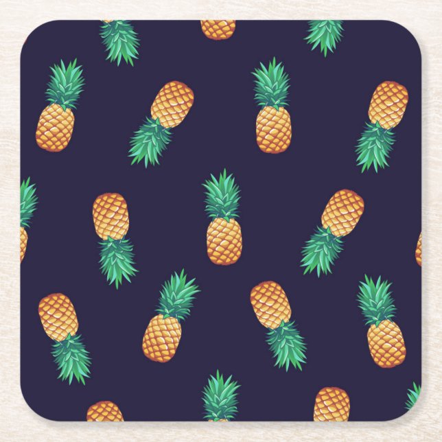 Ananas på marinen underlägg papper kvadrat (Framsidan)