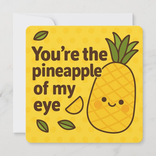 Ananas på mitt hälsningskort Öga Pun Julkort (Framsida)