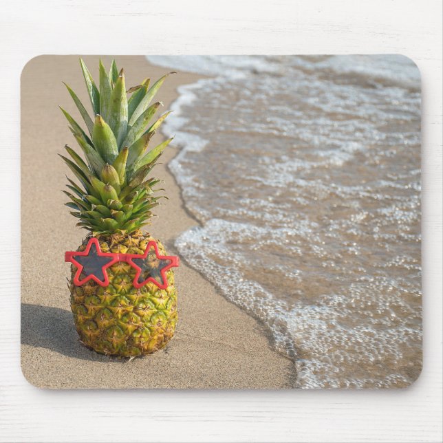 Ananas på persikosand musmatta (Framsidan)