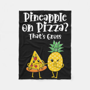Ananas på Pizza, som är Bruttot, brinnande mat. Fleecefilt