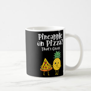 Ananas på Pizza, som är Bruttot, brinnande mat. Kaffemugg