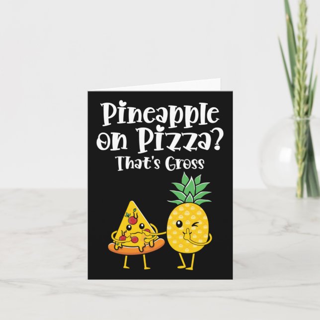 Ananas på Pizza, som är Bruttot, brinnande mat. Kort (Framsida)