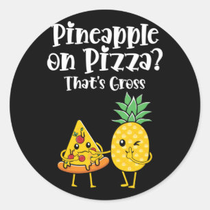 Ananas på Pizza, som är Bruttot, brinnande mat. Runt Klistermärke