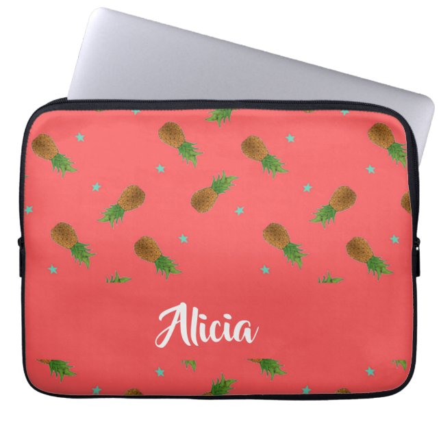 Ananas på rosan laptop fodral (Framsidan)