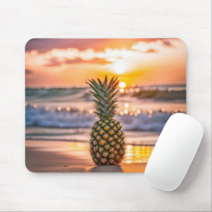 Ananas på tropisk persika musmatta