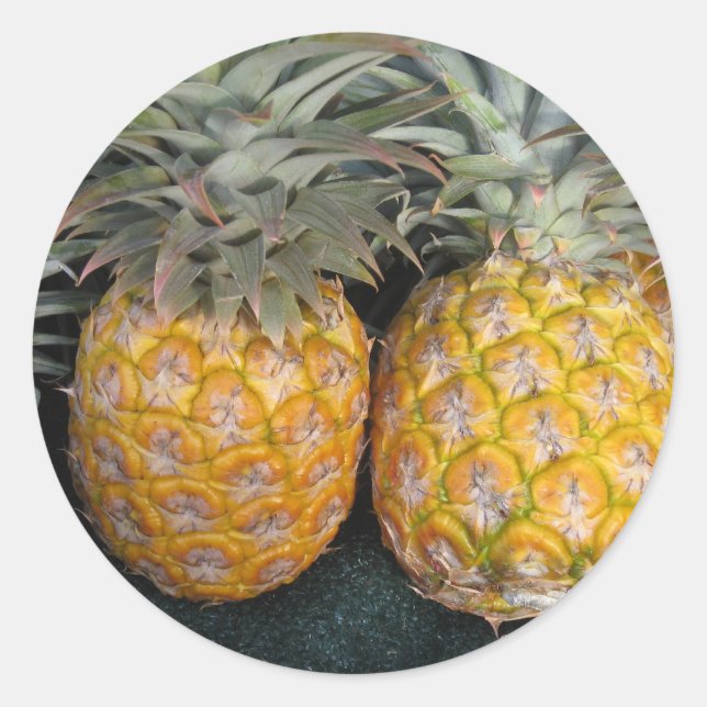 Ananas Paradise Runt Klistermärke (Framsida)