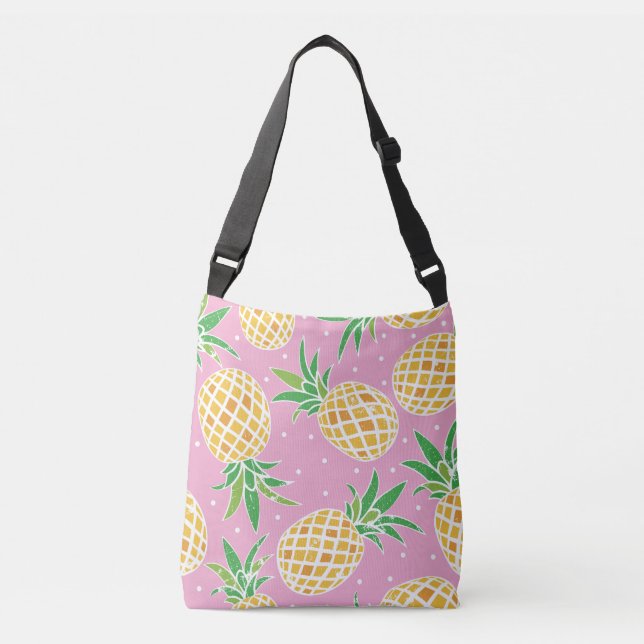 Ananas Paradise: Tropical Mönster Axelväska (Framsida)