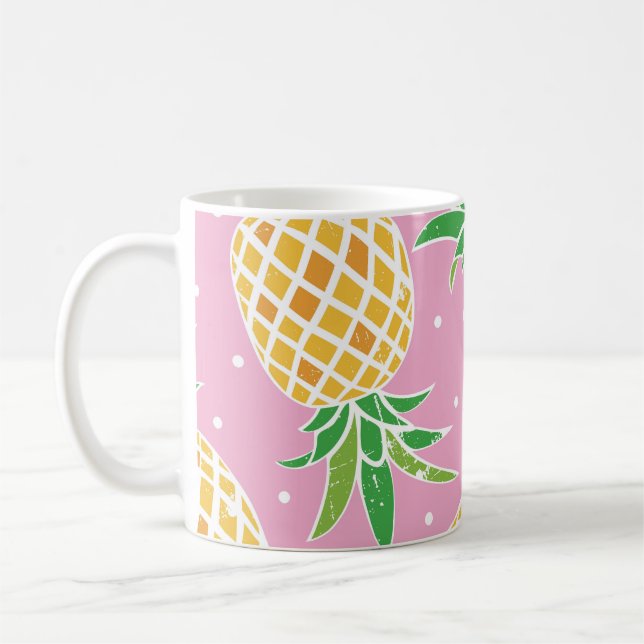 Ananas Paradise: Tropical Mönster Kaffemugg (Vänster)
