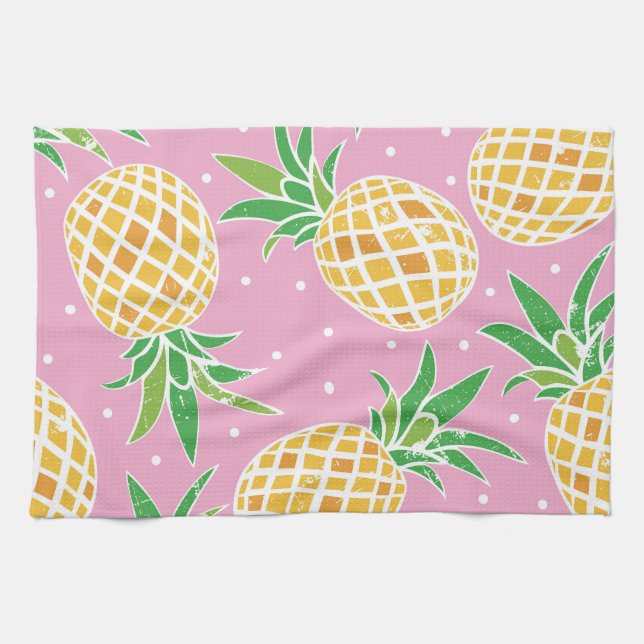 Ananas Paradise: Tropical Mönster Kökshandduk (Horisontell)
