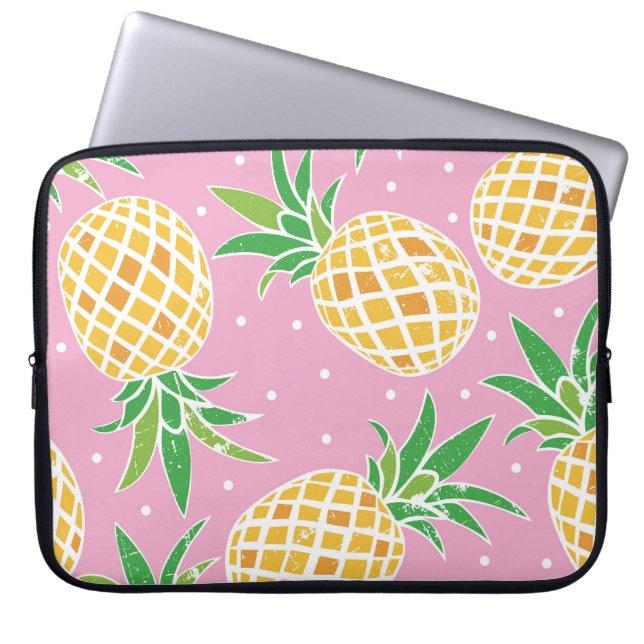 Ananas Paradise: Tropical Mönster Laptop Fodral (Framsidan)