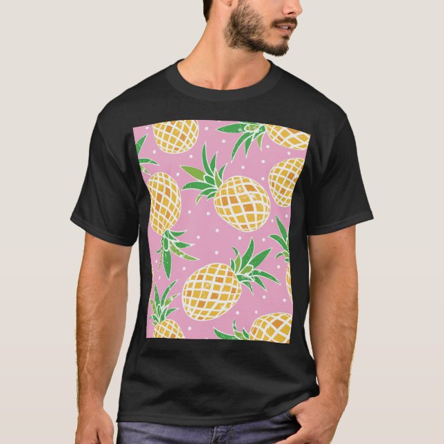 Ananas Paradise: Tropical Mönster T Shirt (Framsida)