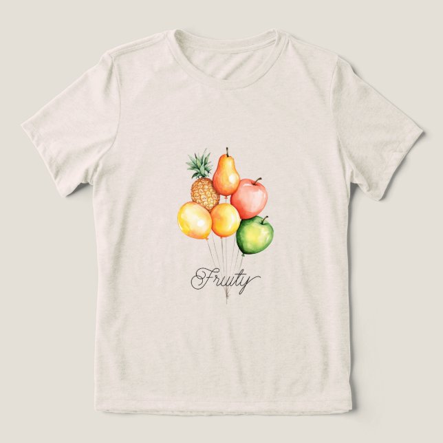 Ananas Päron Frukter Ballong T Shirt (Design Framsida)