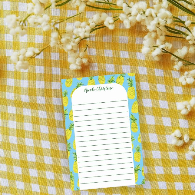 Ananas Party Mönster CUSTOMIZE IT Vattenfärg Post-it Block (Pineapple Party Pattern CUSTOMIZE IT Watercolor Post-it Notes
)