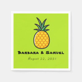 Ananas Personliga Tropiska Bröllopsservetter Pappersservett
