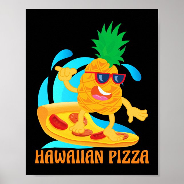 Ananas Pizza Hawaiian Pizza Pineapple på Pizza Poster (Framsidan)