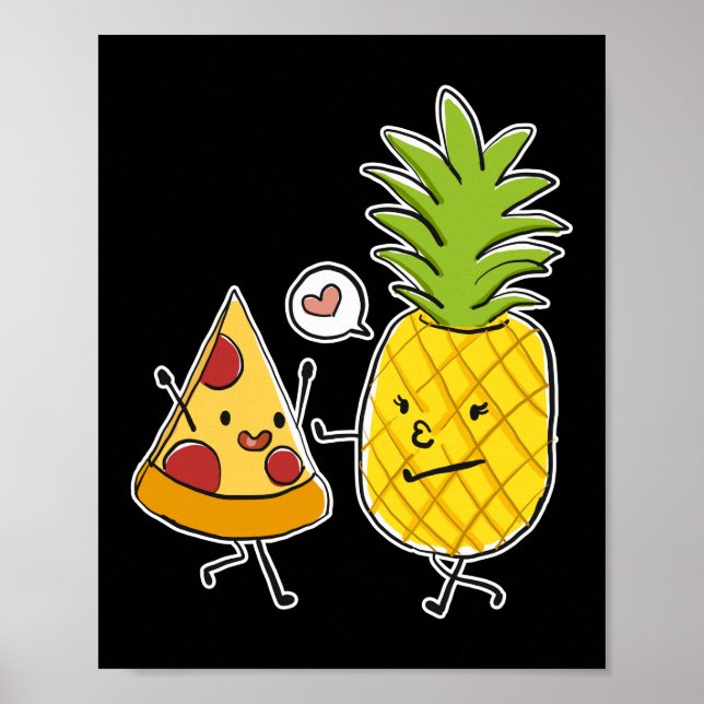 Ananas Pizza Hawaiian Pizza Pineapple på Pizza Poster (Framsidan)