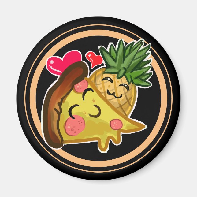 Ananas Pizza Kärlek Magnet (Framsidan)