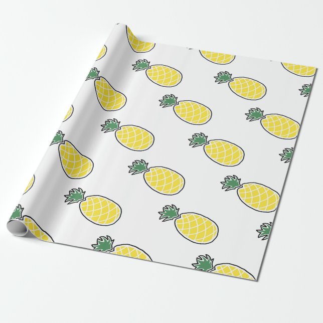 Ananas Presentpapper (Utrullad)