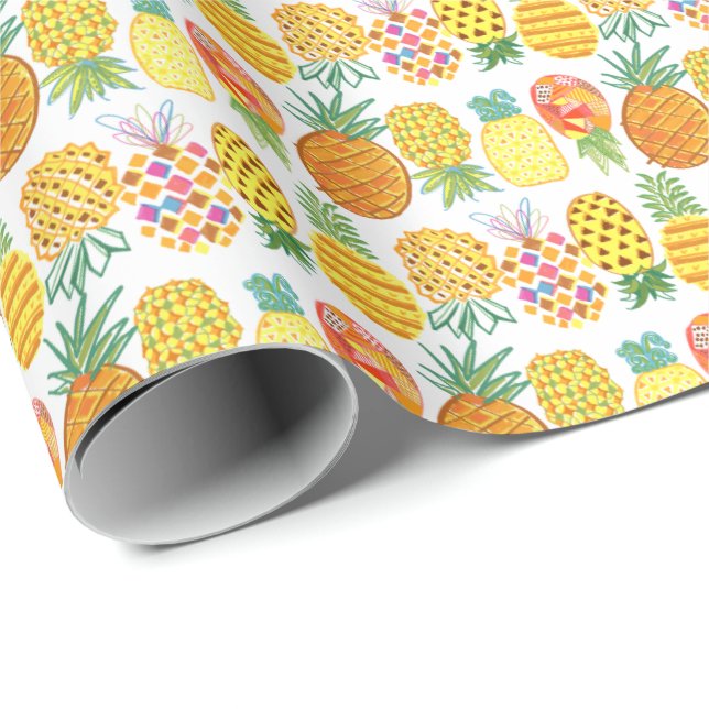 Ananas Presentpapper (Rullad Hörn)