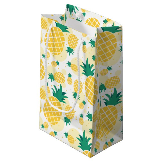 Ananas presentsäck - liten, blank (Framsidan Vinklad)