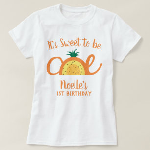 Ananas regnbåge, söt till 1:a födelsedagen t shirt