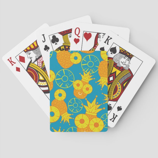 Ananas Ringar: Doodle Tecknad Vintage. Casinokort (Baksidan)