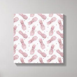 Ananas ro Guld Canvastryck