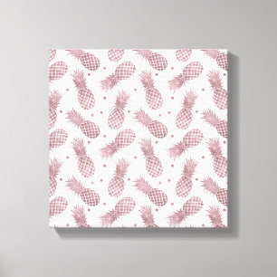 Ananas ro Guld Canvastryck