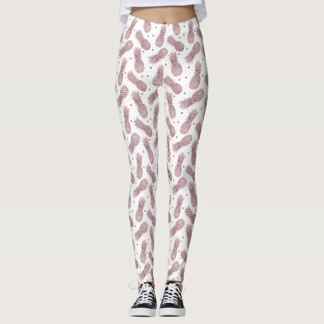 Ananas ro Guld Leggings (Framsida)