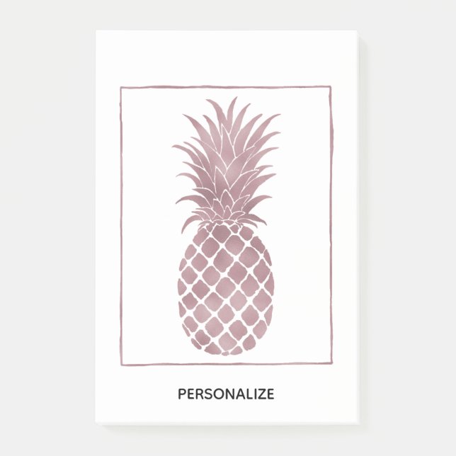 Ananas ro Guld Post-it Block (Framsida)