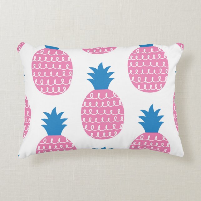 Ananas Roligt, Vintage Sömlös design. Prydnadskudde (Framsidan)
