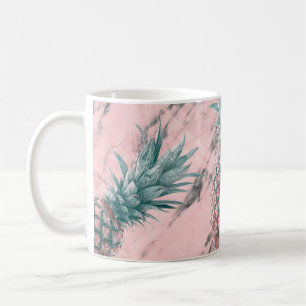 Ananas Rosa Marmor Virvel Modern Festlig Chic Kaffemugg