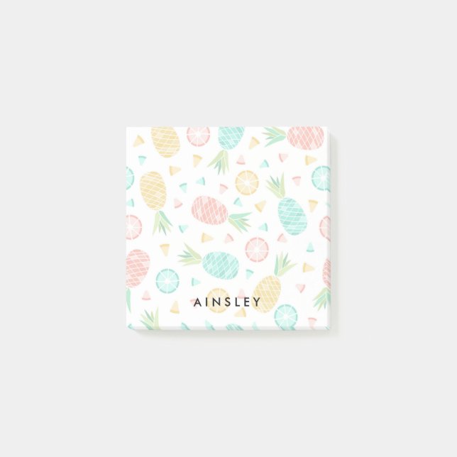 Ananas rosor & gultanpassningsbarnamn post-it block (Framsida)