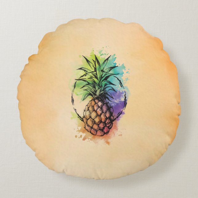 Ananas Rund Kudde (Framsidan)