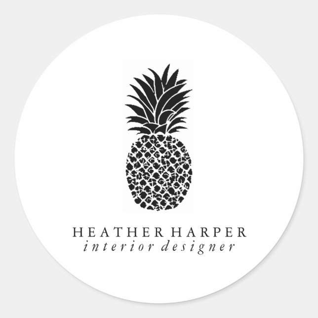 Ananas Runt Klistermärke (Framsida)