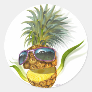ananas runt klistermärke