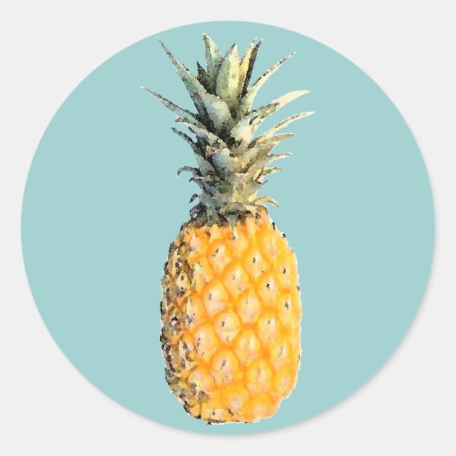 Ananas Runt Klistermärke (Framsida)