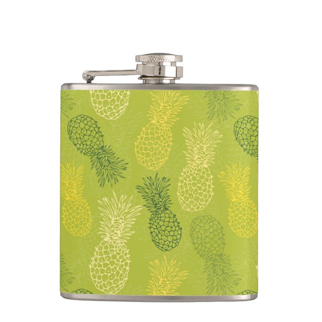 Ananas skisserar mönster på grönt fickplunta (Framsidan)