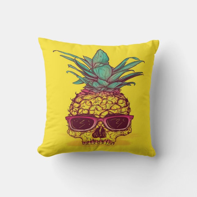 Ananas Skullhuvud Kudde (Framsida)