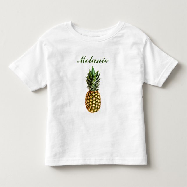 Ananas småbarn t-skjorta med eget namn t shirt (Framsida)