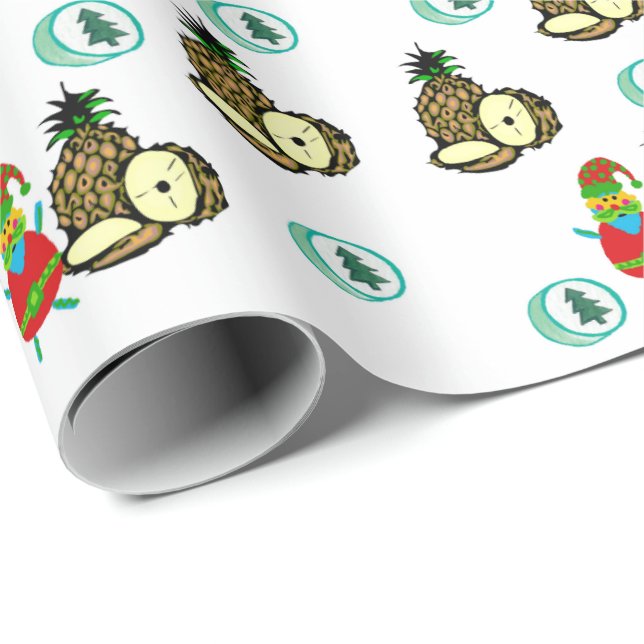 Ananas, Snögubbe Julgranar, Papper insvällning Presentpapper (Rullad Hörn)