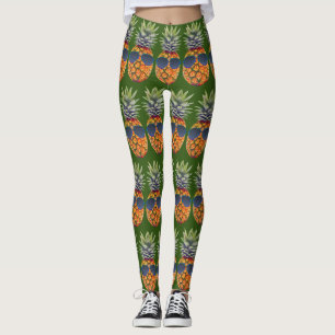 Ananas, solglasögon, Mönster-folier Leggings