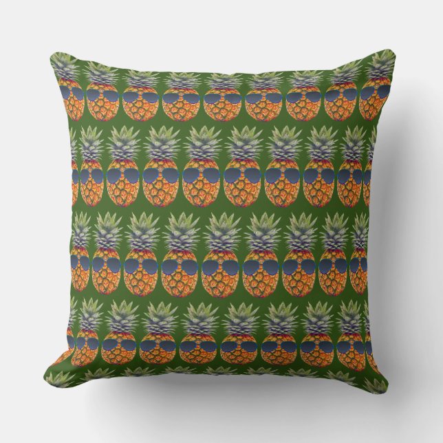 Ananas, solglasögon, Mönster, zSSG Kudde (Framsida)
