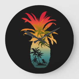 ANANAS SOLNEDGÅNG STOR KLOCKA