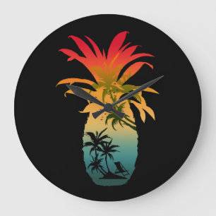 ANANAS SOLNEDGÅNG STOR KLOCKA