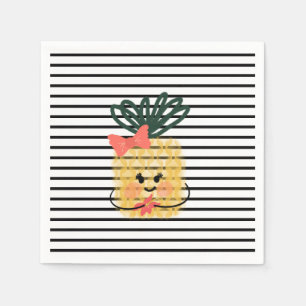 Ananas som håller Hisbiscus Luau-födelsedag Pappersservett
