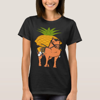 Ananas som rider på häst Ironisk hästridning Frukt T Shirt
